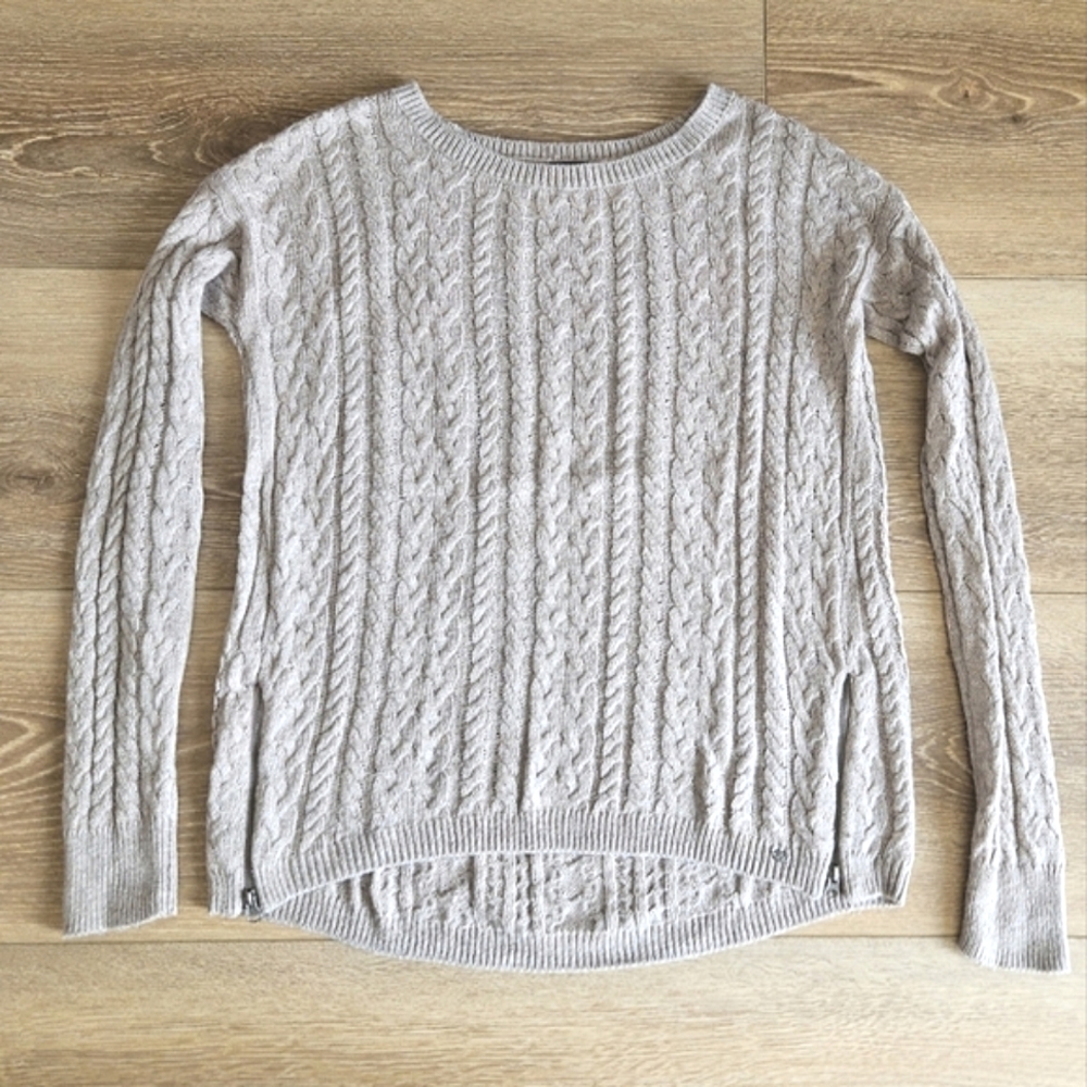 American Eagle Khaki Brown Sweater With Front Zippers | Small